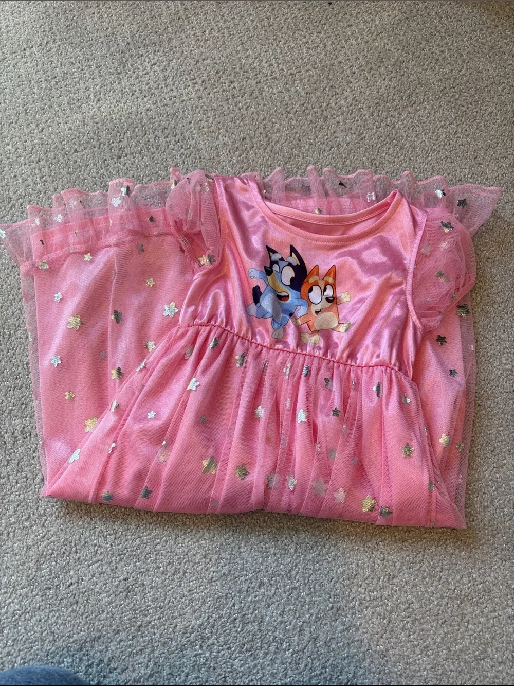 Pink Bluey & Bingo Tulle Nightgown Dress for Kids